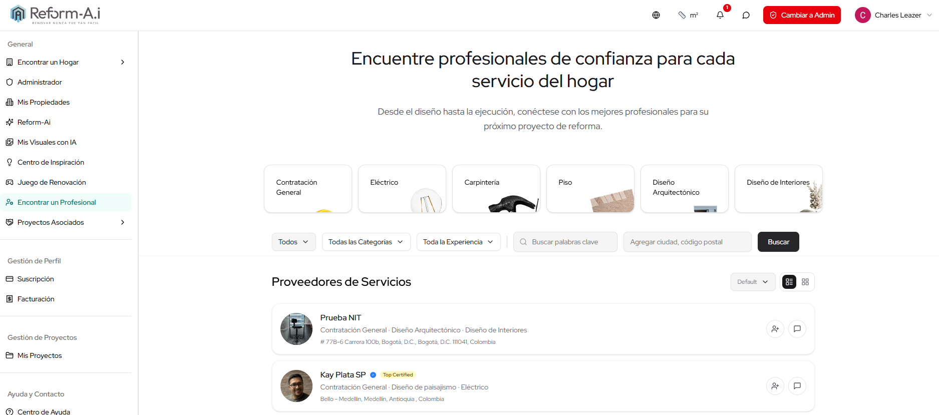 Explora e invita a los profesionales que tú elijas